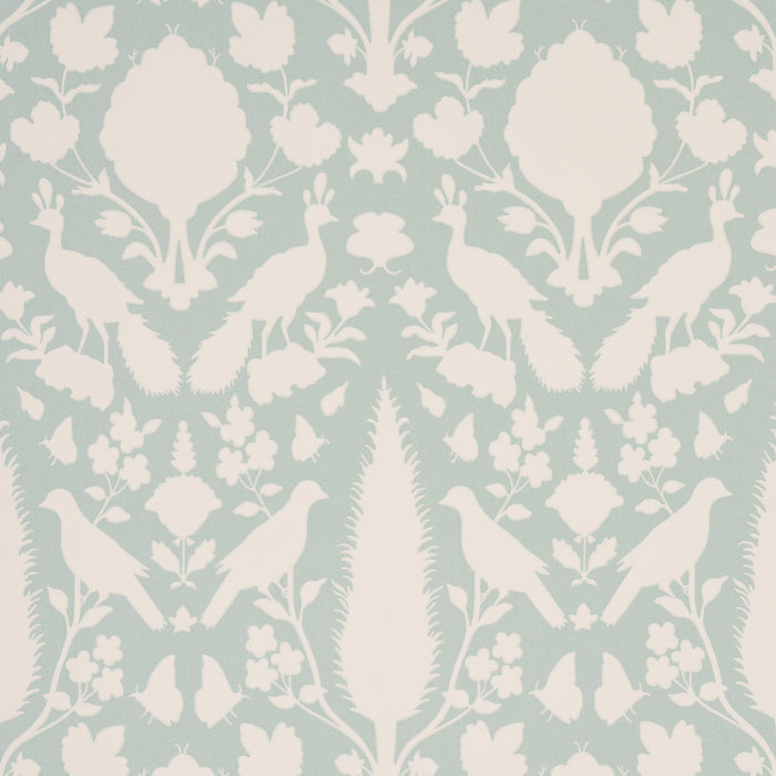 Schumacher Chenonceau Aquamarine Wallpaper Sample 5004122