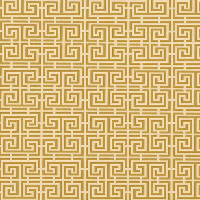 Schumacher Chinois Fret Sand Wallpaper Sample 5004164