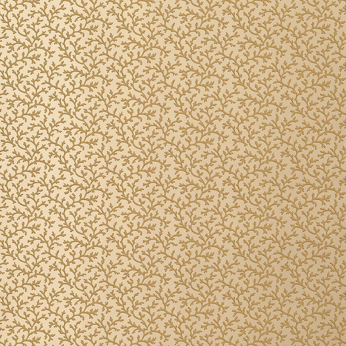 Schumacher Coral Vine Burnished Gold Wallpaper Sample 5004416