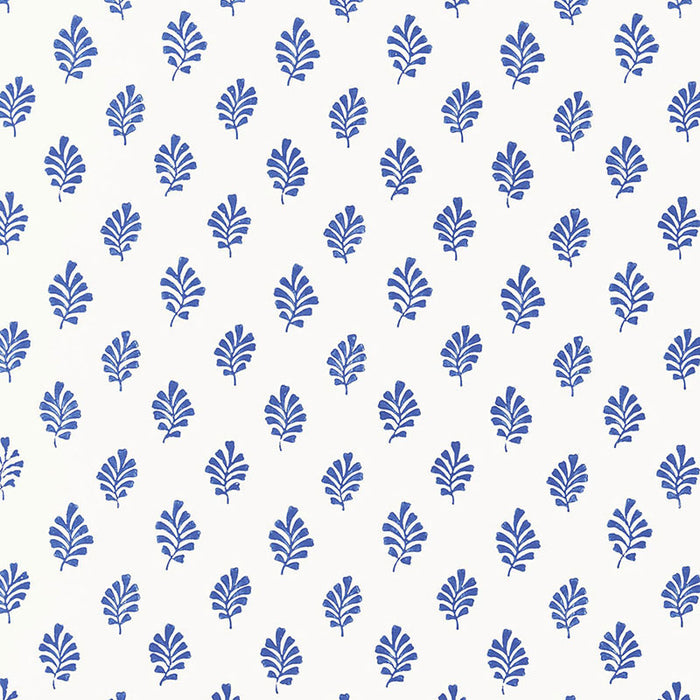 Schumacher Bakara Leaf Delft Wallpaper Sample 5005231