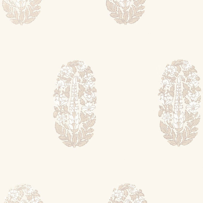Schumacher Askandra Flower Oyster Wallpaper Sample 5005310
