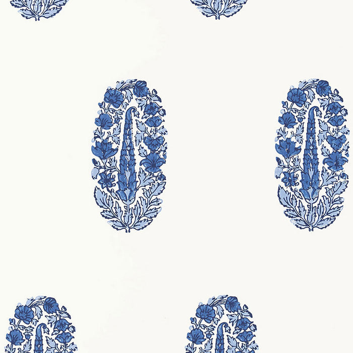 Schumacher Askandra Flower Delft Wallpaper Sample 5005311