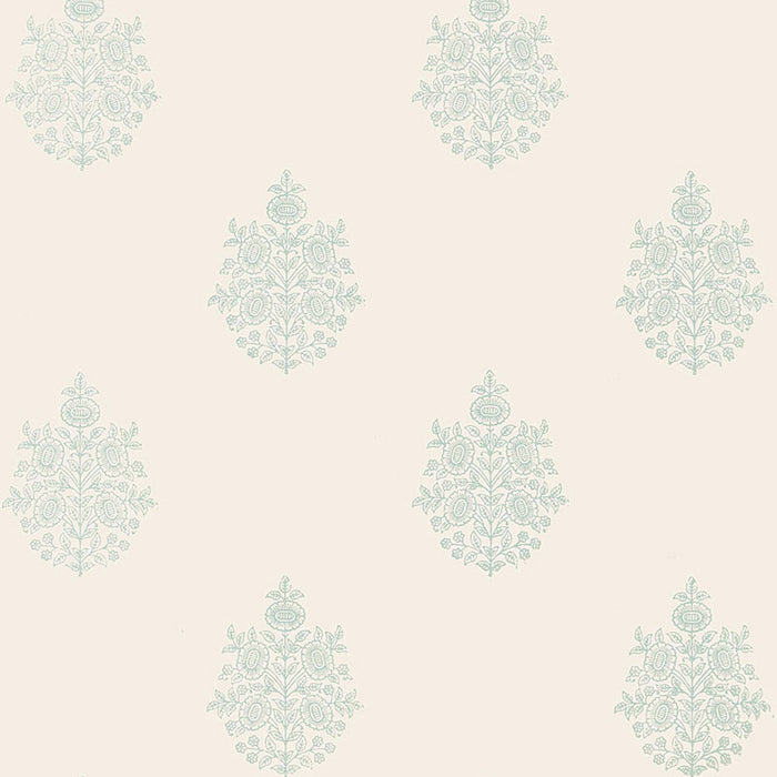 Schumacher Asara Flower Water Blue Wallpaper Sample 5005322