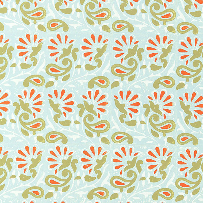 Schumacher Rampura Water Blue Wallpaper 5005342