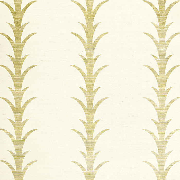 Schumacher Acanthus Stripe Sisal Filigree Wallpaper Sample 5006051