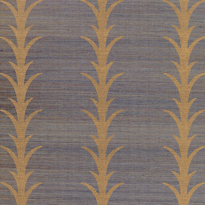 Schumacher Acanthus Stripe Sisal Turmeric Wallpaper Sample 5006054
