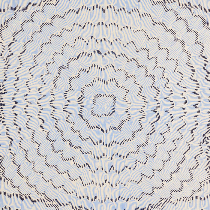 Schumacher Feather Bloom Sisal Two Blues Wallpaper Sample 5006071