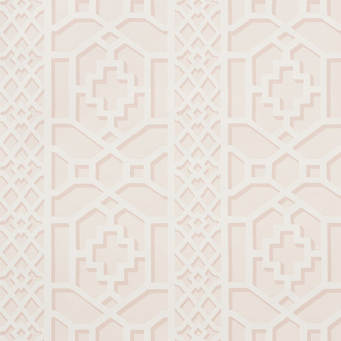 Schumacher Zanzibar Trellis Blush Wallpaper 5006944