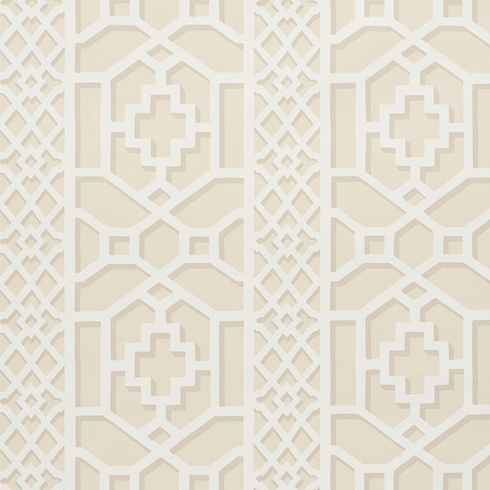 Schumacher Zanzibar Trellis Sand Wallpaper 5006945