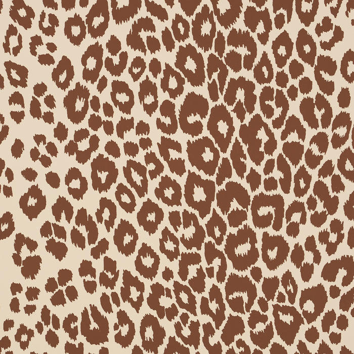Schumacher Iconic Leopard Brown On Neutral Wallpaper Sample 5007019