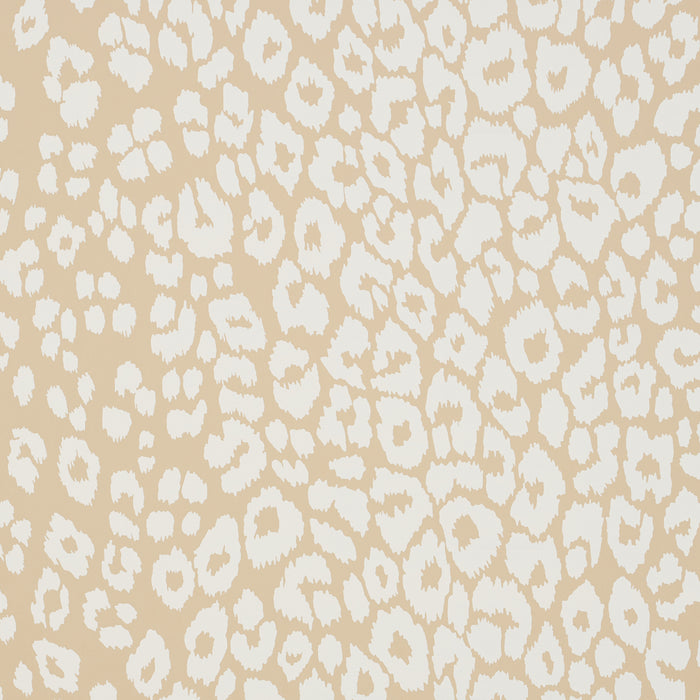 Schumacher Iconic Leopard Ivory On Neutral Wallpaper Sample 5007020