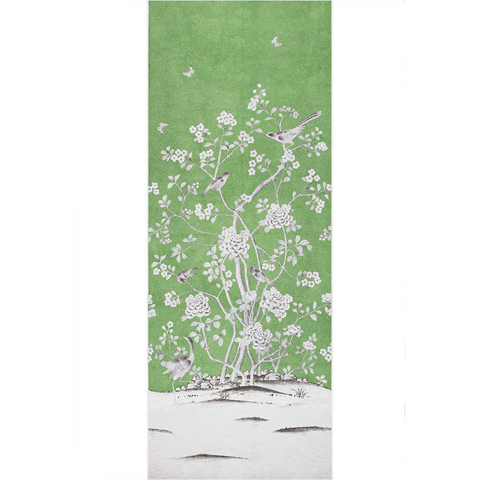 Schumacher Chinois Palais Panel Lettuce Wallpaper Sample 5007120