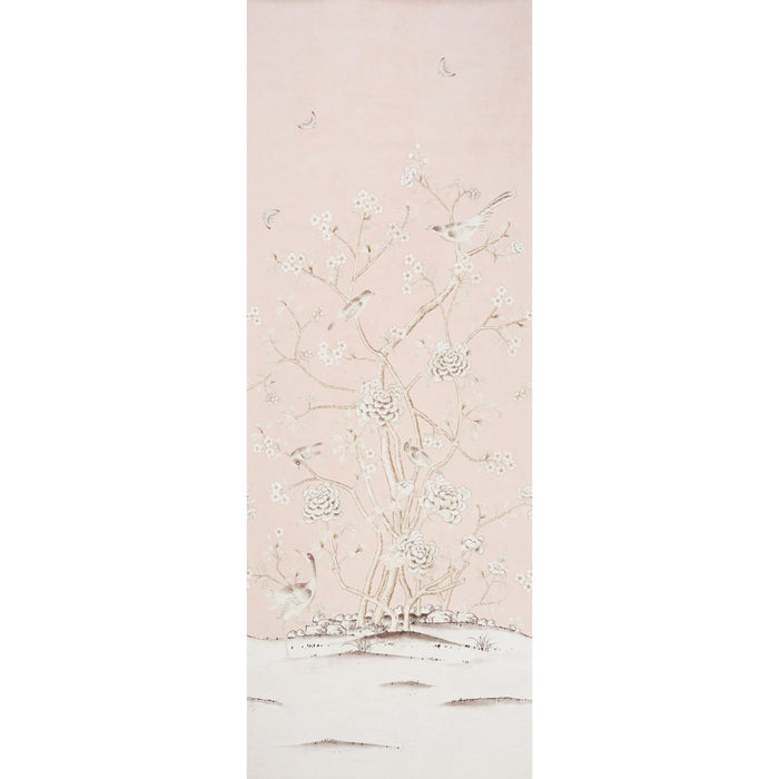 Schumacher Chinois Palais Panel Blush Conch Wallpaper 5007121