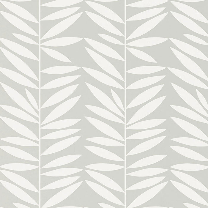 Schumacher Leaf Stripe Mist Wallpaper 5007510