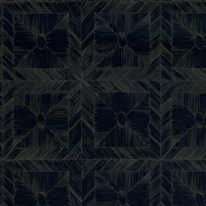 Schumacher Bone Frame Char Wallpaper Sample 5007731