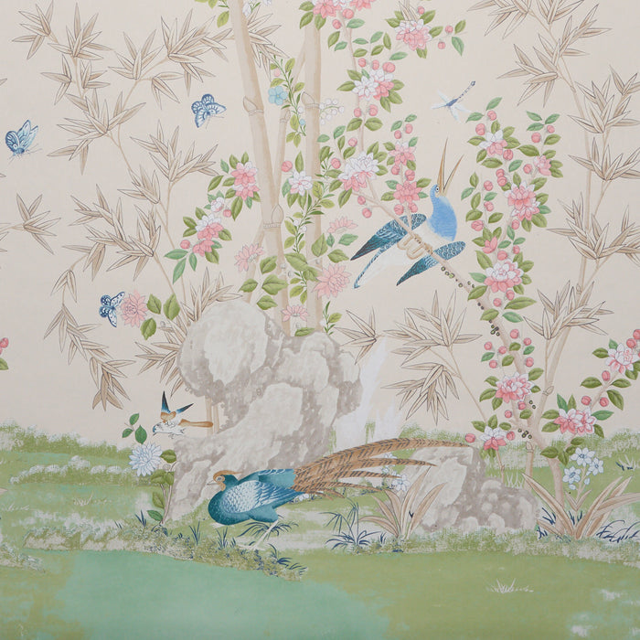 Schumacher Brighton Pavilion Panel Alabaster Wallpaper Sample 5007746