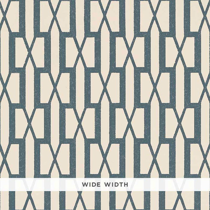 Schumacher Belvedere Peacock Blue Wallpaper Sample 5007995
