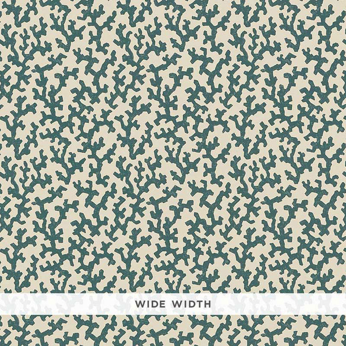 Schumacher Folly Peacock Blue Wallpaper Sample 5008005