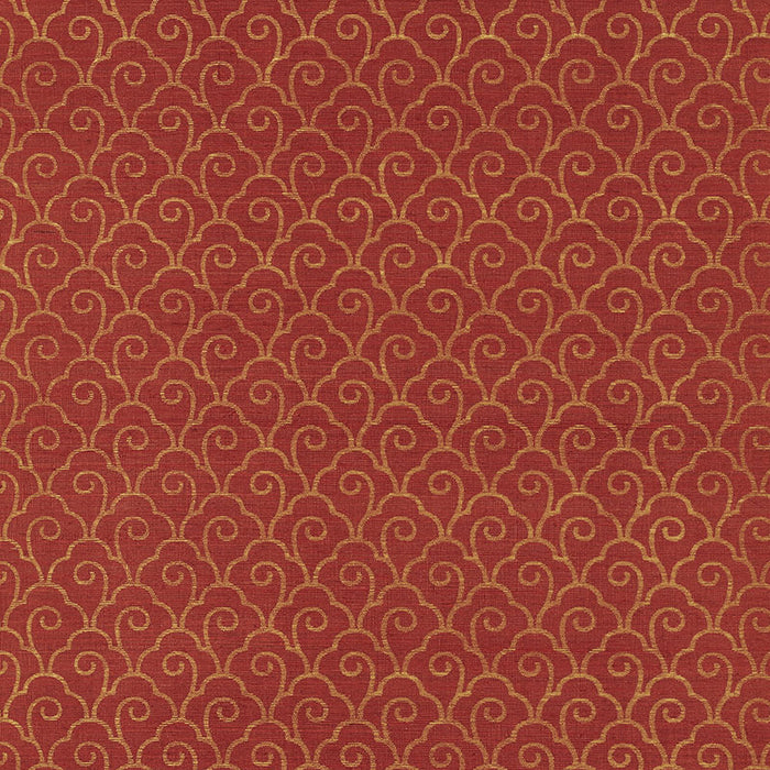 Schumacher Scallop Filigree Sisal Gold On Lacquer Wallpaper 5008302