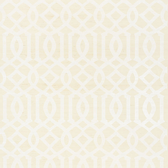 Schumacher Imperial Trellis Sisal Ivory Wallpaper 5008350