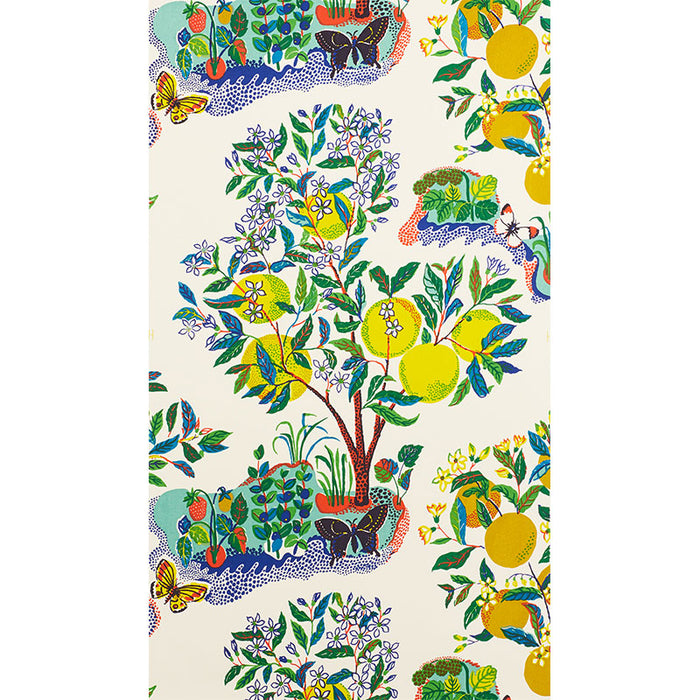 Schumacher Citrus Garden Panel Set Primary Wallpaper Sample 5008410
