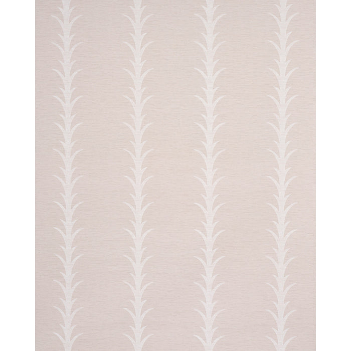 Schumacher Acanthus Stripe Vinyl Limestone Wallpaper Sample 5008590