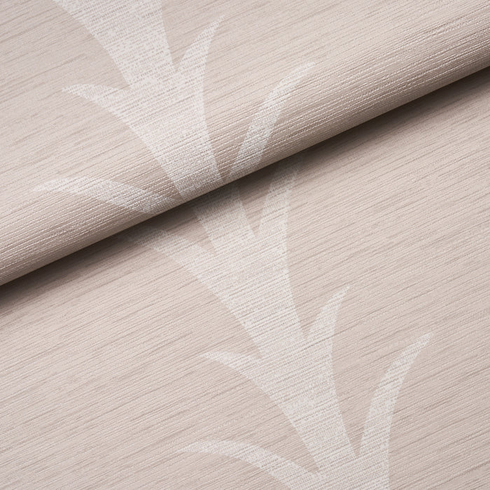 Schumacher Acanthus Stripe Vinyl Limestone Wallpaper Sample 5008590