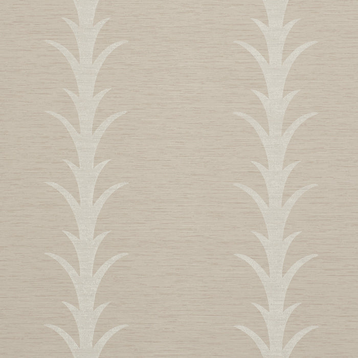 Schumacher Acanthus Stripe Vinyl Taupe Wallpaper Sample 5008591