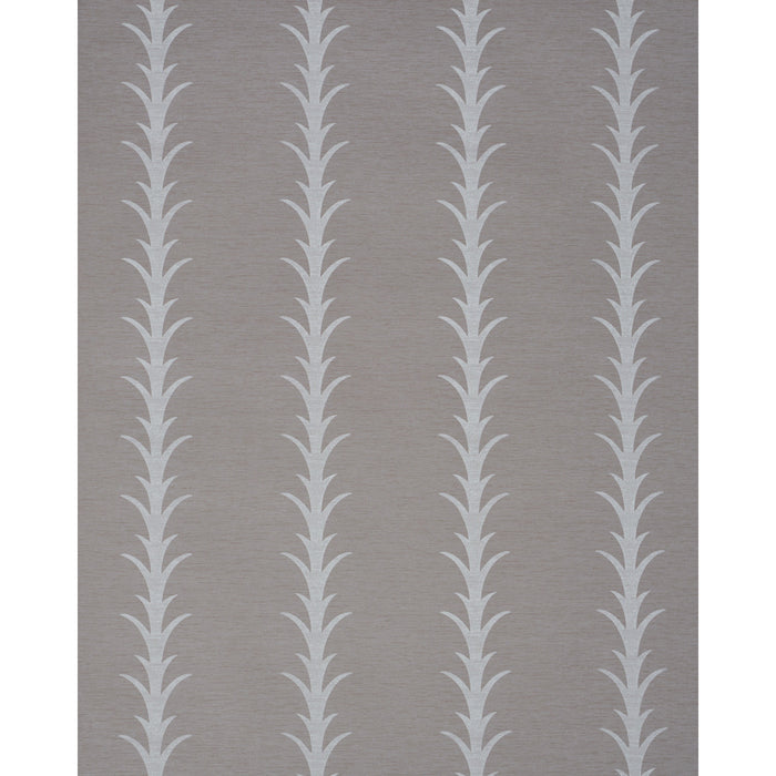 Schumacher Acanthus Stripe Vinyl Grey Wallpaper 5008593