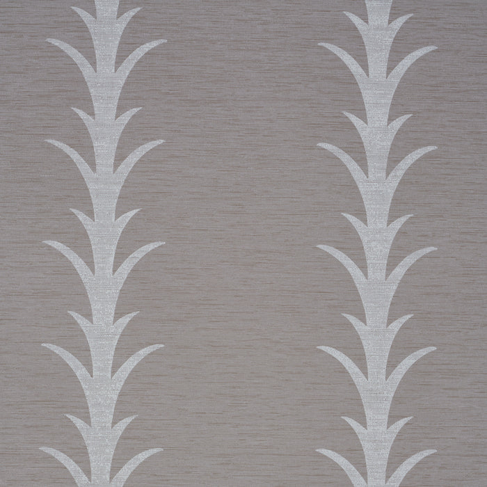 Schumacher Acanthus Stripe Vinyl Grey Wallpaper 5008593