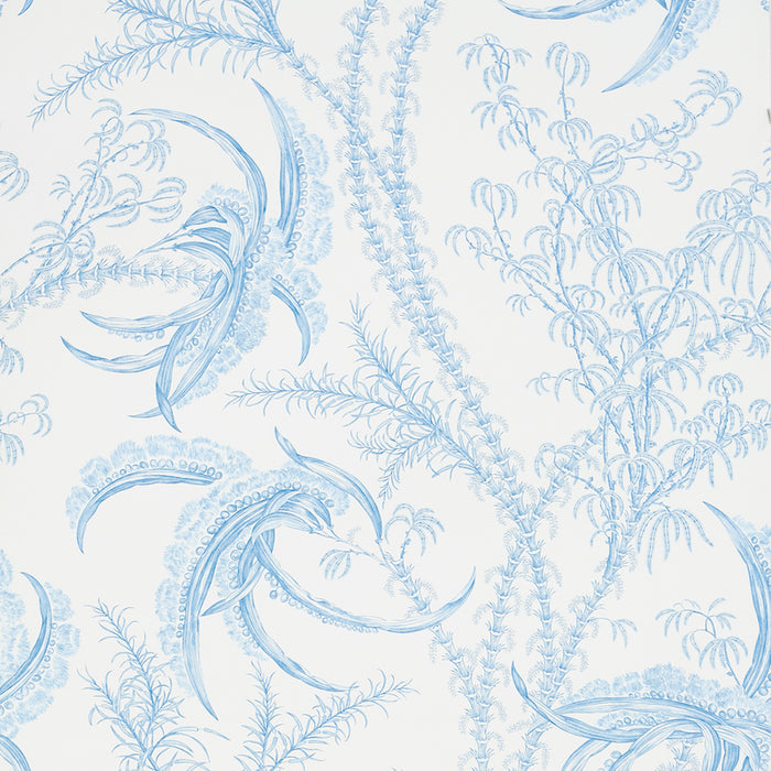 Schumacher Ocean Toile Delft Wallpaper Sample 5008720