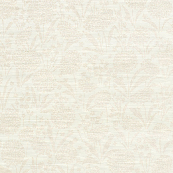 Schumacher Chrysanthemum Sisal Blush Wallpaper Sample 5009781