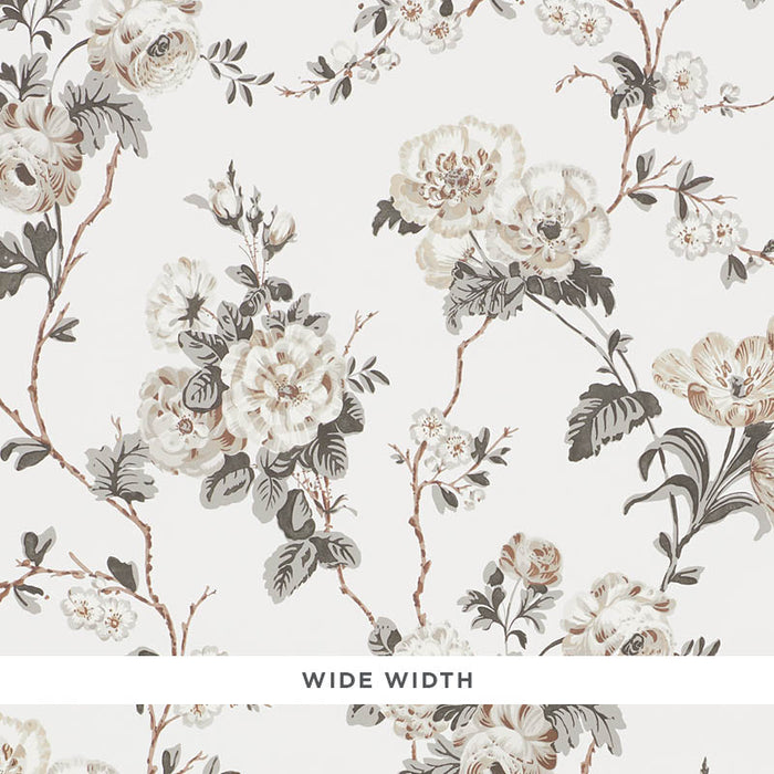 Schumacher Betty Charcoal Wallpaper Sample 5009871