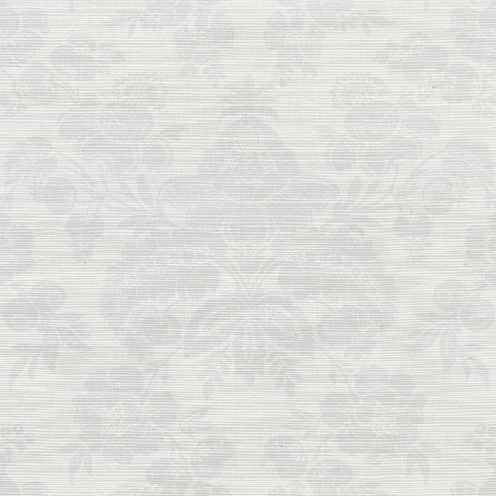 Schumacher Simone Damask Grasscloth Silver Wallpaper 5010120