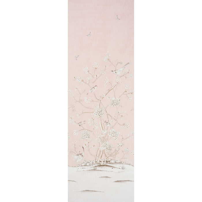 Schumacher Chinois Palais Vinyl Panel Blush Wallpaper Sample 5010160