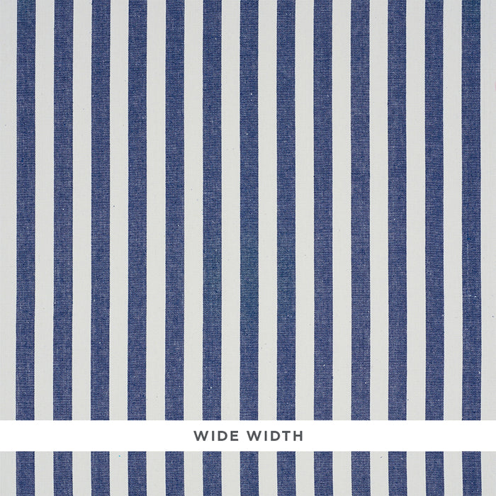 Schumacher Linen Stripe Indigo Wallpaper Sample 5010254