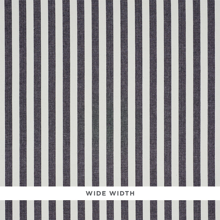 Schumacher Linen Stripe Black Wallpaper Sample 5010255