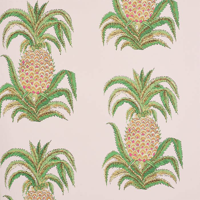 Schumacher Pineapples Blush Wallpaper Sample 5010451