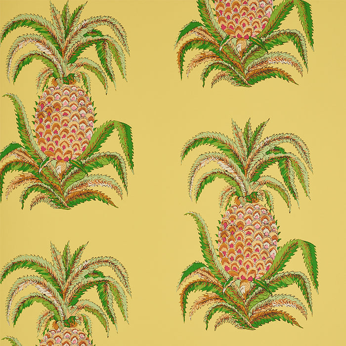 Schumacher Pineapples Yellow Wallpaper Sample 5010452