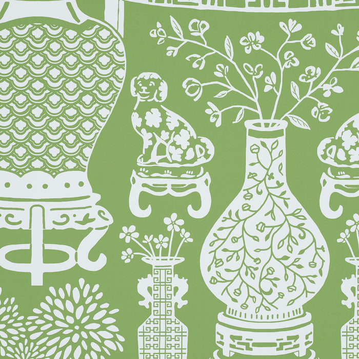 Schumacher Hellene Green Wallpaper Sample 5010552