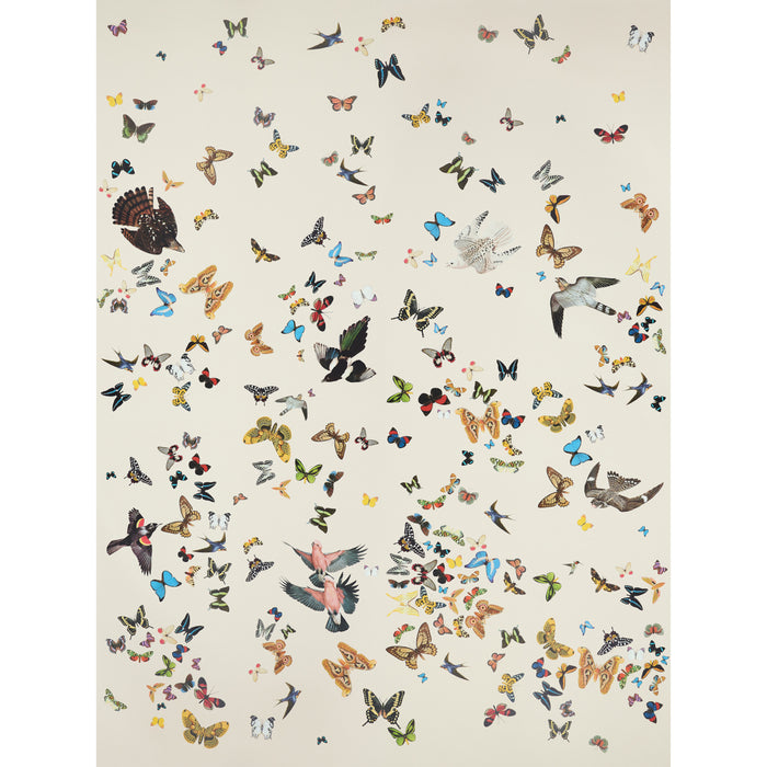 Schumacher Queen's Flight Panel Set Sand Wallpaper Sample 5010866