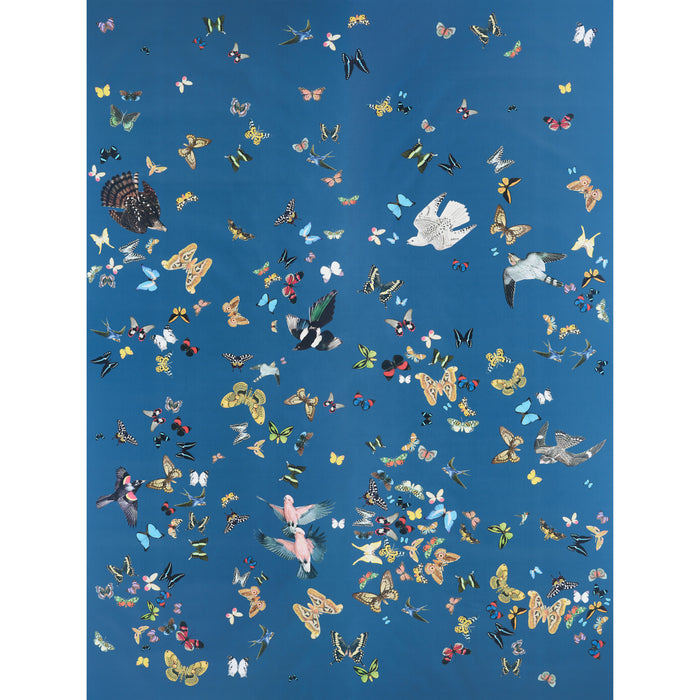 Schumacher Queen's Flight Panel Set Navy Wallpaper Sample 5010867