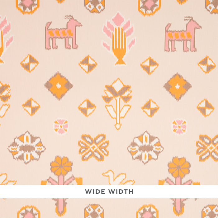 Schumacher Chuska Warp Print Pink & Orange Wallpaper Sample 5010871
