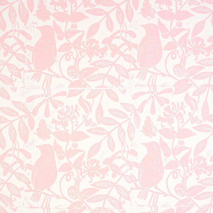 Schumacher Bird & Bee Pink Wallpaper Sample 5011191