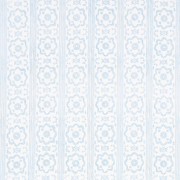 Schumacher Sunda Hand Blocked Print Sky Wallpaper Sample 5011223