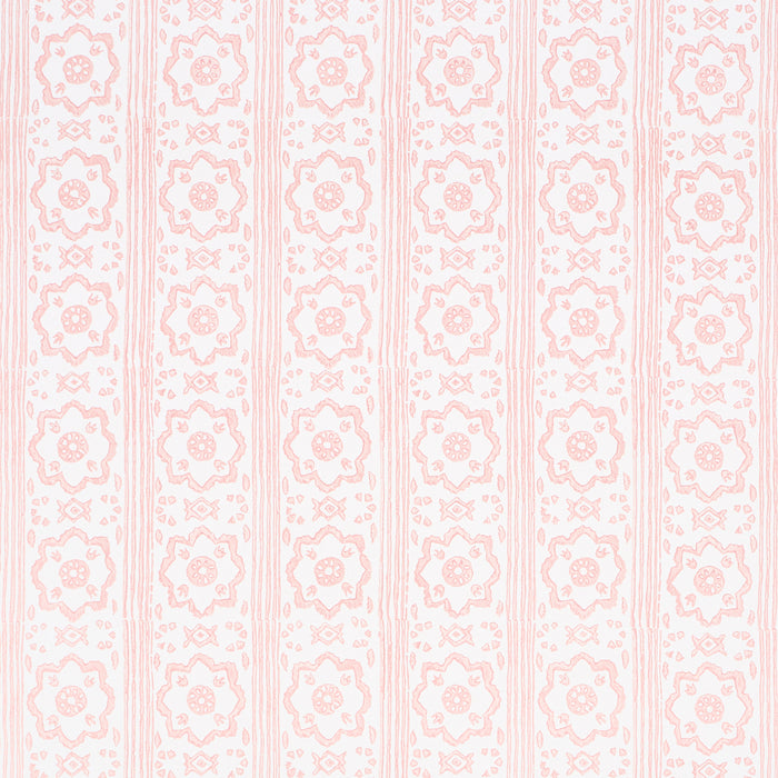 Schumacher Sunda Hand Blocked Print Blush Wallpaper 5011224