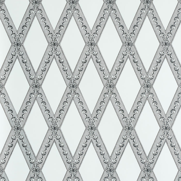 Schumacher Les Losanges Toile Carbon Wallpaper 5011361