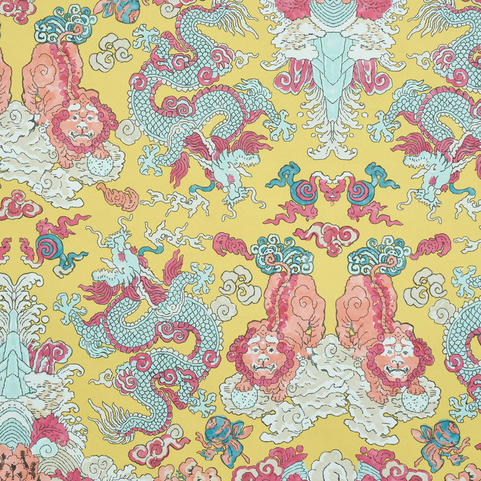 Schumacher Magic Mountain Dragon Yellow Wallpaper Sample 5011592