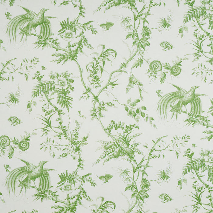 Schumacher Toile De La Prairie Green Wallpaper Sample 5011710