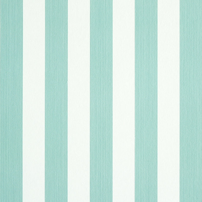 Schumacher Edwin Stripe Medium Seaglass Wallpaper Sample 5011883